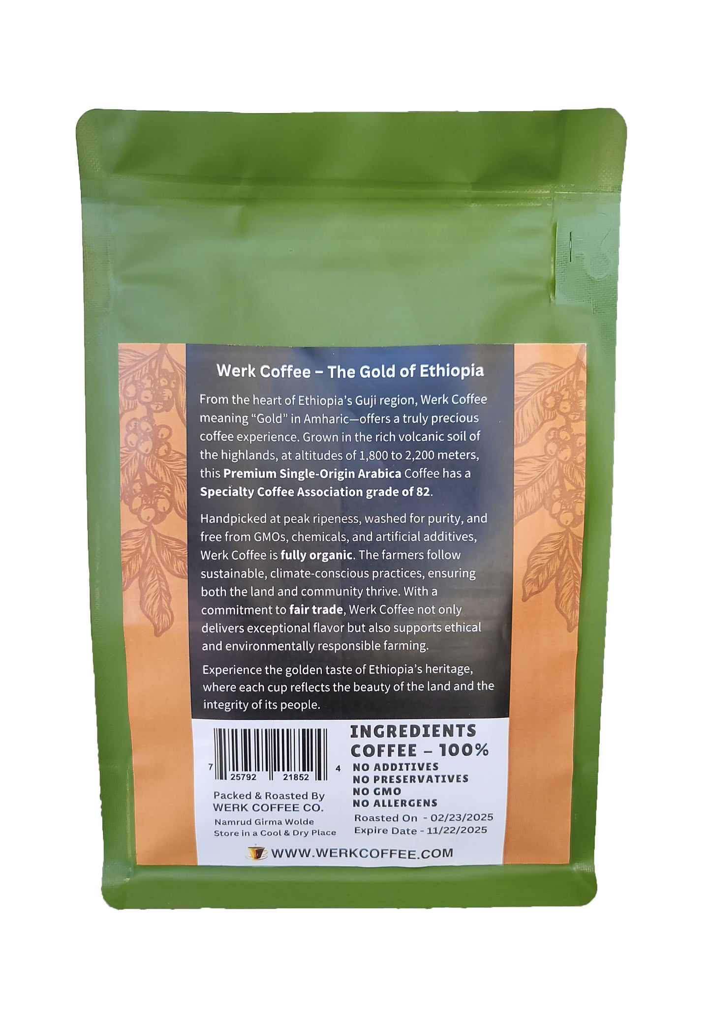 Werk Coffee - Ethiopian Premium Single Origin(Guji) Arabica Coffee Powder